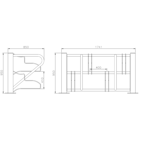 Metalinis dviračių stovas, laikiklis 'Rotterdam 4'