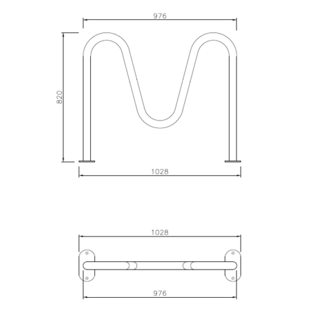 Metalinis dviračių stovas, laikiklis 'Snake 2'