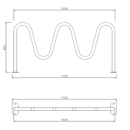 Metalinis dviračių stovas, laikiklis 'Snake 3'