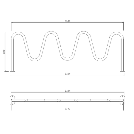 Metalinis dviračių stovas, laikiklis 'Snake 4'