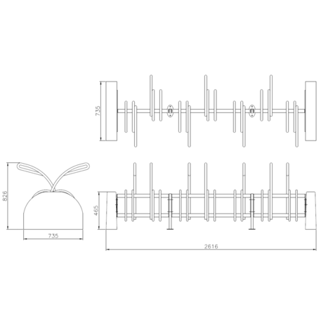 Metalinis dviračių stovas, laikiklis 'Strike CLS2'
