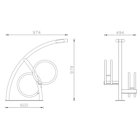 Metalinis dviračių stovas, laikiklis 'Strike'