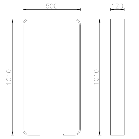 Metalinis dviračių stovas, laikiklis 'Zurigo 500x120mm'