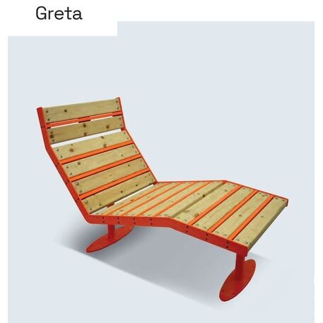 Sedia a sdraio pieghevole in metallo 'Greta - 1200mm/MDL'