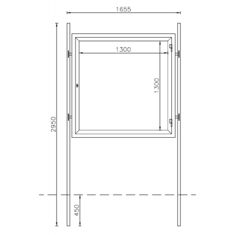 Informacinis / Reklaminis stendas, stovas vienpusis arba dvipusis 'Asti 130x130cm'
