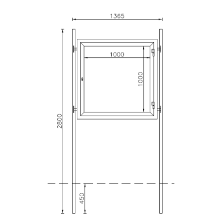 Informacinis / Reklaminis stendas, stovas vienpusis arba dvipusis 'Asti 100x100cm'