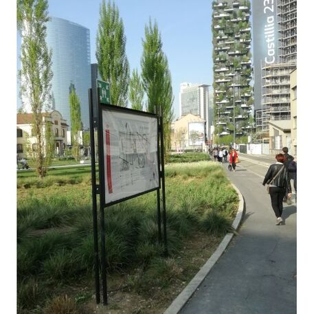 Informacinis / Reklaminis stendas, stovas vienpusis arba dvipusis 'Asti 130x130cm'