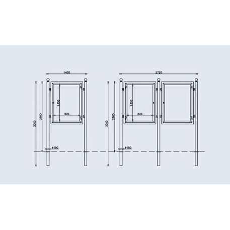 Informacinis / Reklaminis stendas, stovas vienpusis arba dvipusis 'Berlino'