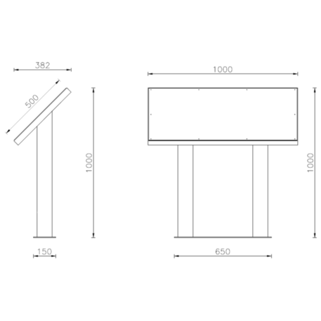 Informacinis / Reklaminis stendas, stovas vienpusis 'Book'