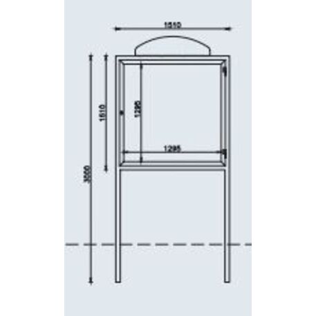 Informacinis / Reklaminis stendas, stovas vienpusis 'Expo 130x130cm'