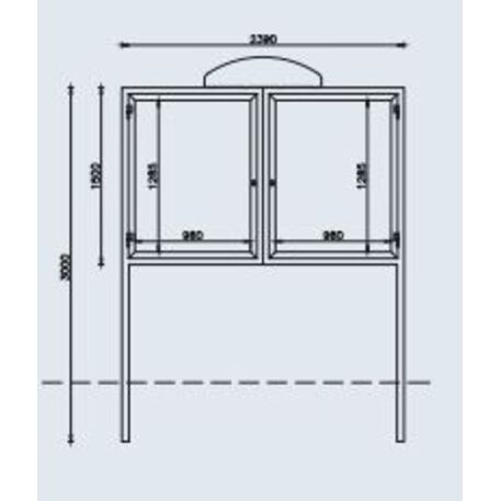 Informacinis / Reklaminis stendas, stovas vienpusis 'Expo 200x130cm'