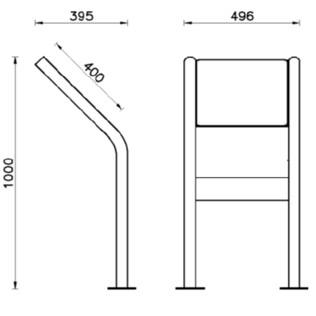 Informacinis / Reklaminis stendas, stovas vienpusis 'Point'