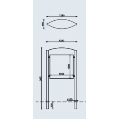 Informacinis / Reklaminis stendas, stovas vienpusis 'Poster 100x100cm'