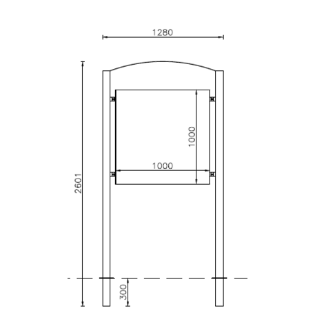 Informacinis / Reklaminis stendas, stovas vienpusis 'Poster 100x100cm'