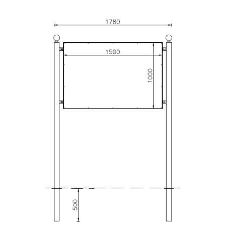 Informacinis / Reklaminis stendas, stovas vienpusis 'Stendarto 150x100cm'