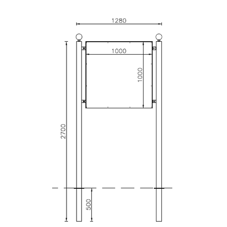 Informacinis / Reklaminis stendas, stovas vienpusis 'Stendarto 100x100cm'