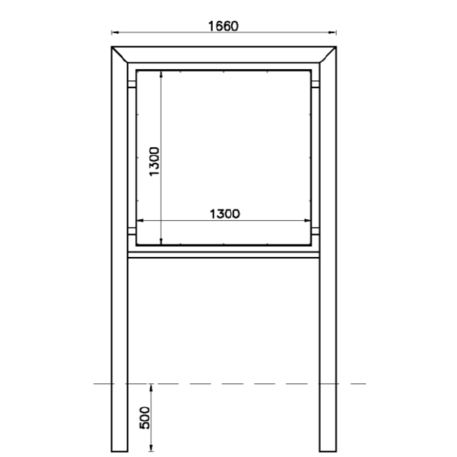 Informacinis / Reklaminis stendas, stovas vienpusis arba dvipusis 'Vision 130x130cm'