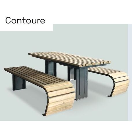 Metal bench + table 'Contoure Picnic'
