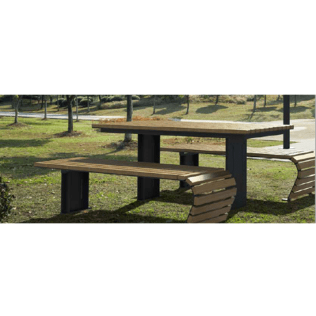 Metal bench + table 'Contoure Picnic'