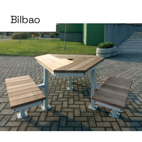 Metal bench + table 'Bilbao Picnic' 
