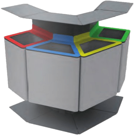 Металлический контейнер для сортировки 'Oasi Triangolare 70L'