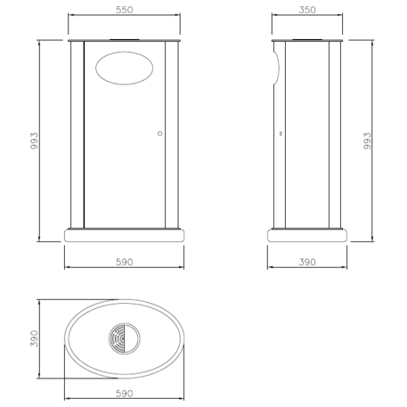 Lauko metalinė šiukšliadėžė 'Olbia / 110L'