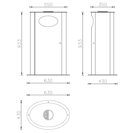 Lauko metalinė šiukšliadėžė 'Olbia / 110L'
