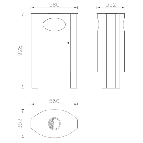 Lauko metalinė šiukšliadėžė 'Saturno / 80L'