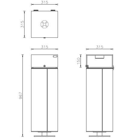 Lauko metalinė šiukšliadėžė 'Mercurio / 50L'