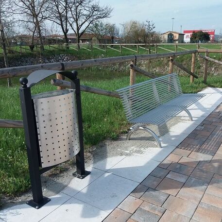 Lauko metalinė šiukšliadėžė 'Genova Inox / 60L'