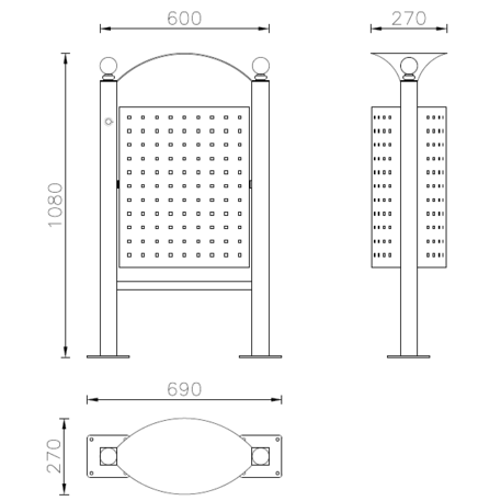 Lauko metalinė šiukšliadėžė 'Genova Inox / 60L'
