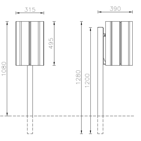 Lauko metalinė šiukšliadėžė 'Camping / 26L'