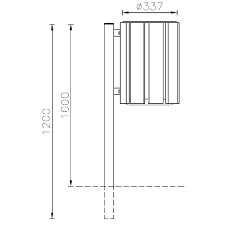 Lauko metalinė šiukšliadėžė 'Lido / 45L'