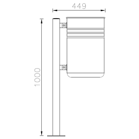 Lauko metalinė šiukšliadėžė 'Risa / 45L'