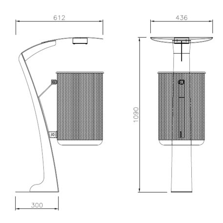 Lauko metalinė šiukšliadėžė 'Cortina / 45L'