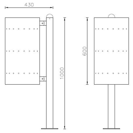 Lauko metalinė šiukšliadėžė 'Albenga Inox / 50L'
