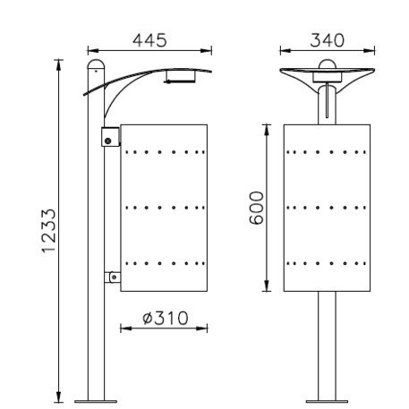Lauko metalinė šiukšliadėžė 'Albenga / 50L'