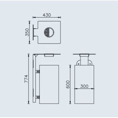 Lauko metalinė šiukšliadėžė 'Sosia Wall / 55L'