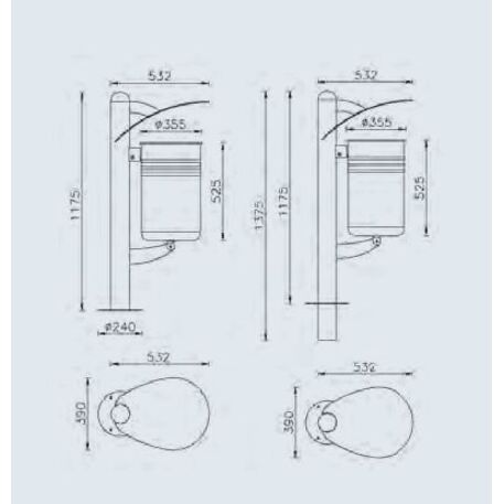Lauko metalinė šiukšliadėžė 'Basket / 45L'