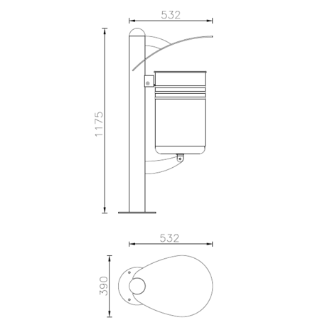Lauko metalinė šiukšliadėžė 'Basket / 45L'