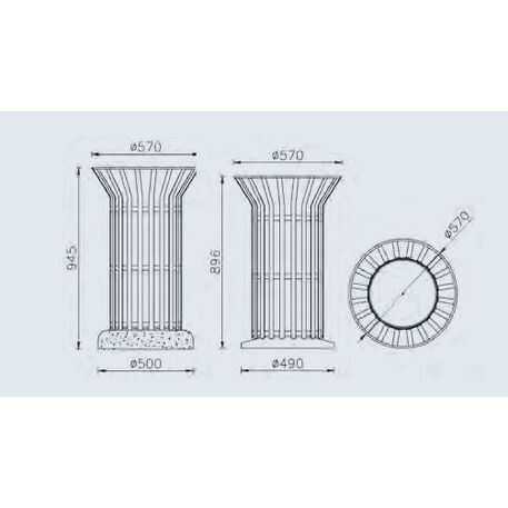 Lauko metalinė šiukšliadėžė 'Corona / 80L'