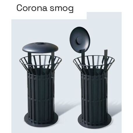 Metal litter bin 'Corona Smog / 80L'