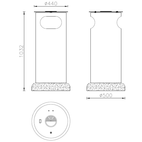 Lauko metalinė šiukšliadėžė 'Alghero / 80L'