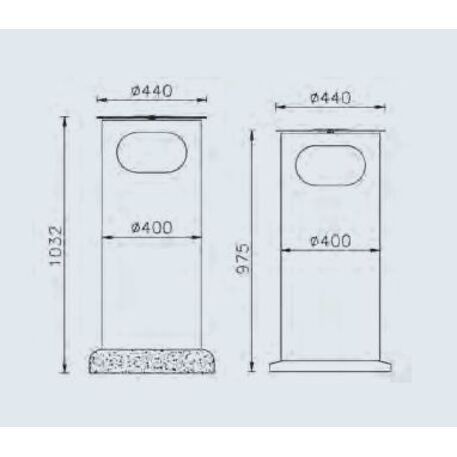 Lauko metalinė šiukšliadėžė 'Alghero / 80L'