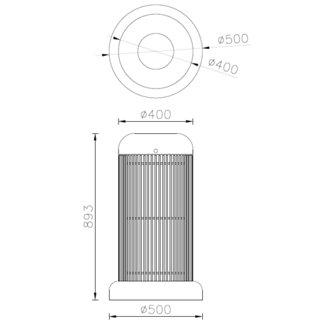 Lauko metalinė šiukšliadėžė 'Ulisse / 80L'