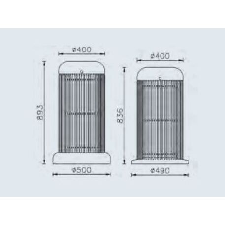 Lauko metalinė šiukšliadėžė 'Ulisse / 80L'