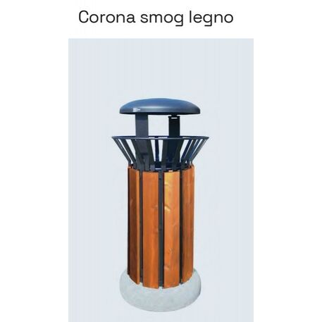 Metal litter bin 'Corona Wood Smog / 80L'