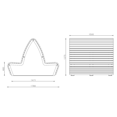 Lauko suoliukas su atlošu, kolekcija 'AMETISTA'