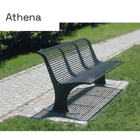 Lauko metalinis suolas su atlošu, kolekcija 'ATHENA'