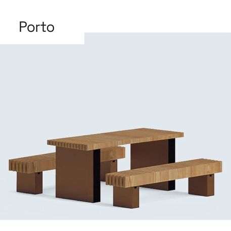 Metal bench + table 'Porto Picnic'
